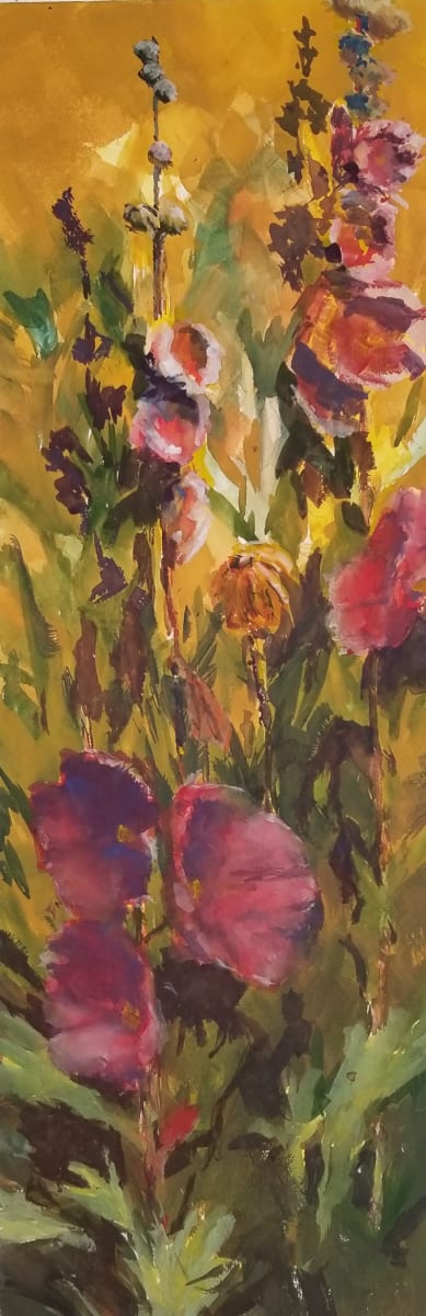 hollyhocks by david knox 