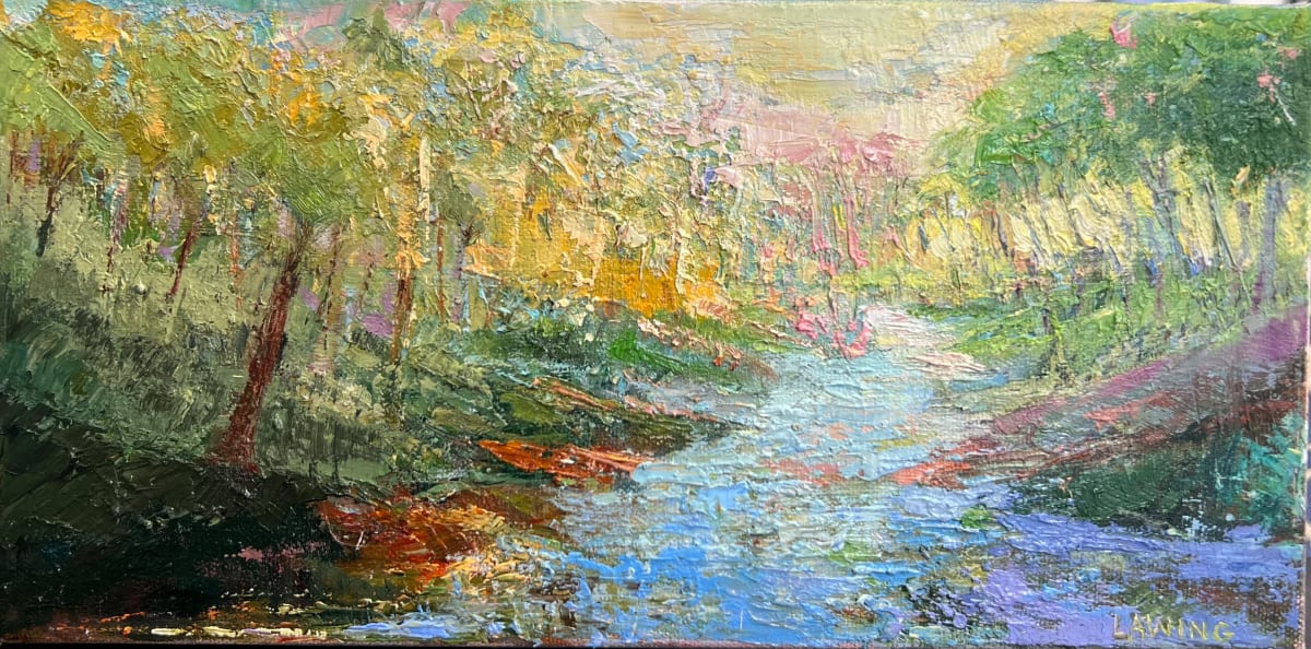 River Light by Julia Chandler Lawing  Image: Pisgah River landscape, original oil painting by Julia Lawing