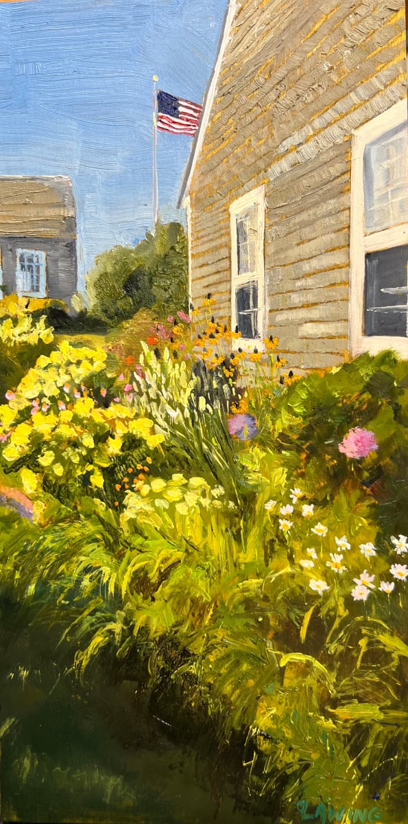 Summer Bloomin’ by Julia Chandler Lawing  Image: Block Island cottages and their beautiful gardens in full bloom