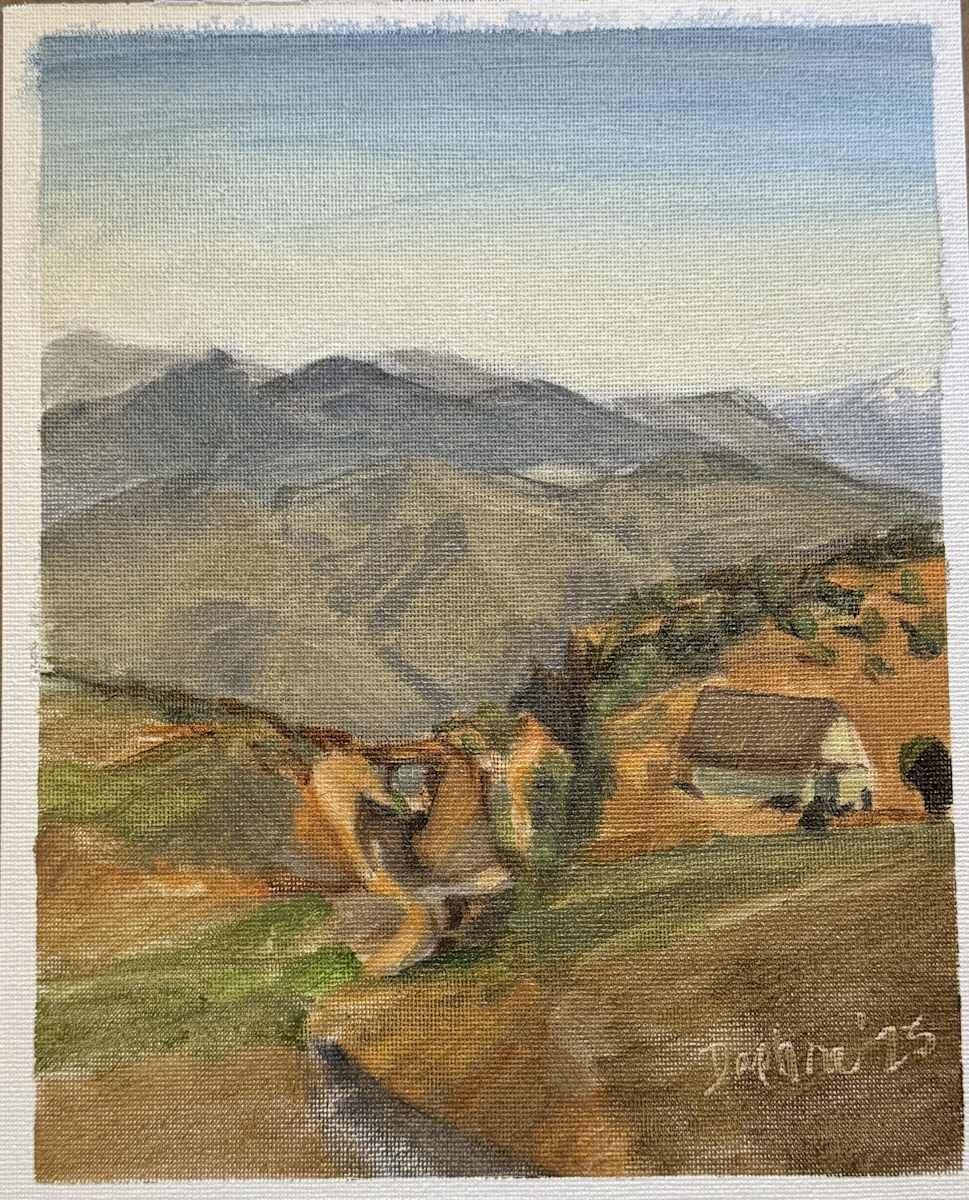 Virginia City Tracks, Plein Air Convention oil sketch no.5 by Daphne Cote 