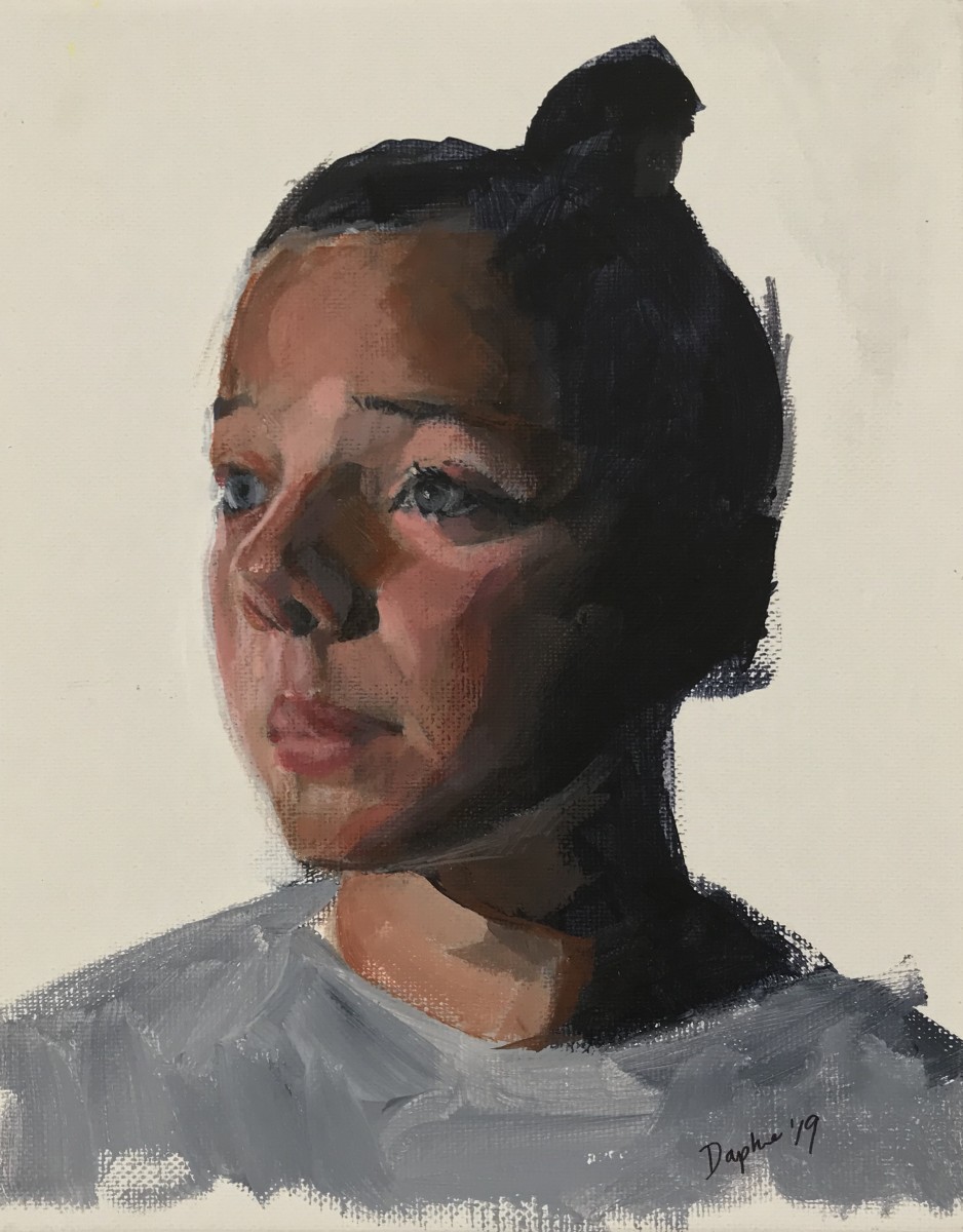 Untitled -Demo Portrait Painting by Daphne Cote 