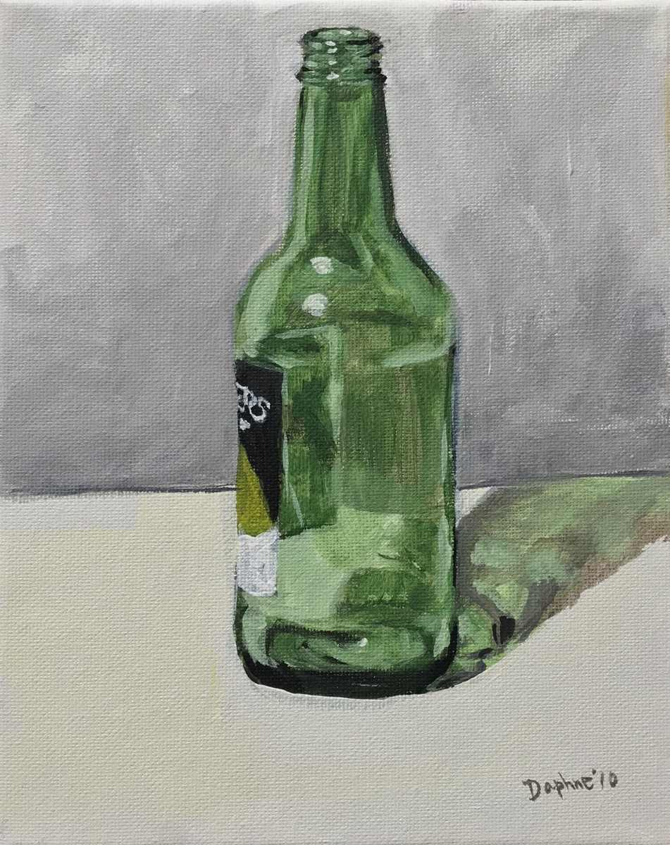 Green Grower's Bottle II by Daphne Cote 