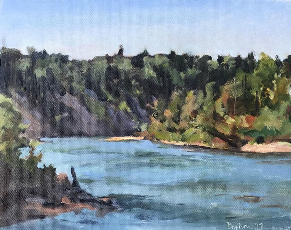 North Saskatchewan River Plein Air by Daphne Cote 