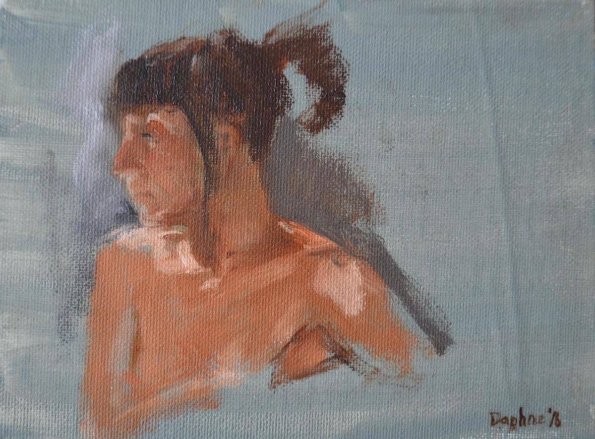 Oil Sketch of Kyle April 2016 by Daphne Cote 