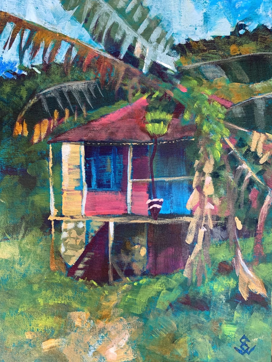 Banana Cottage by Susan Clare  Image: Prints of Banana Cottage are available