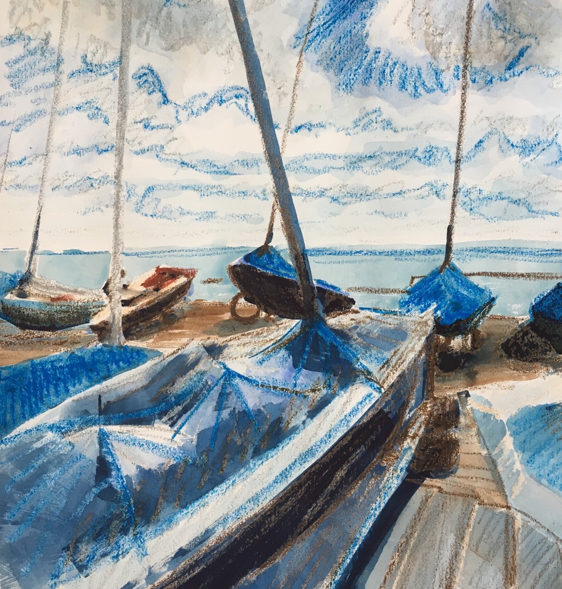 Dinghies at Rest by Susan Clare 