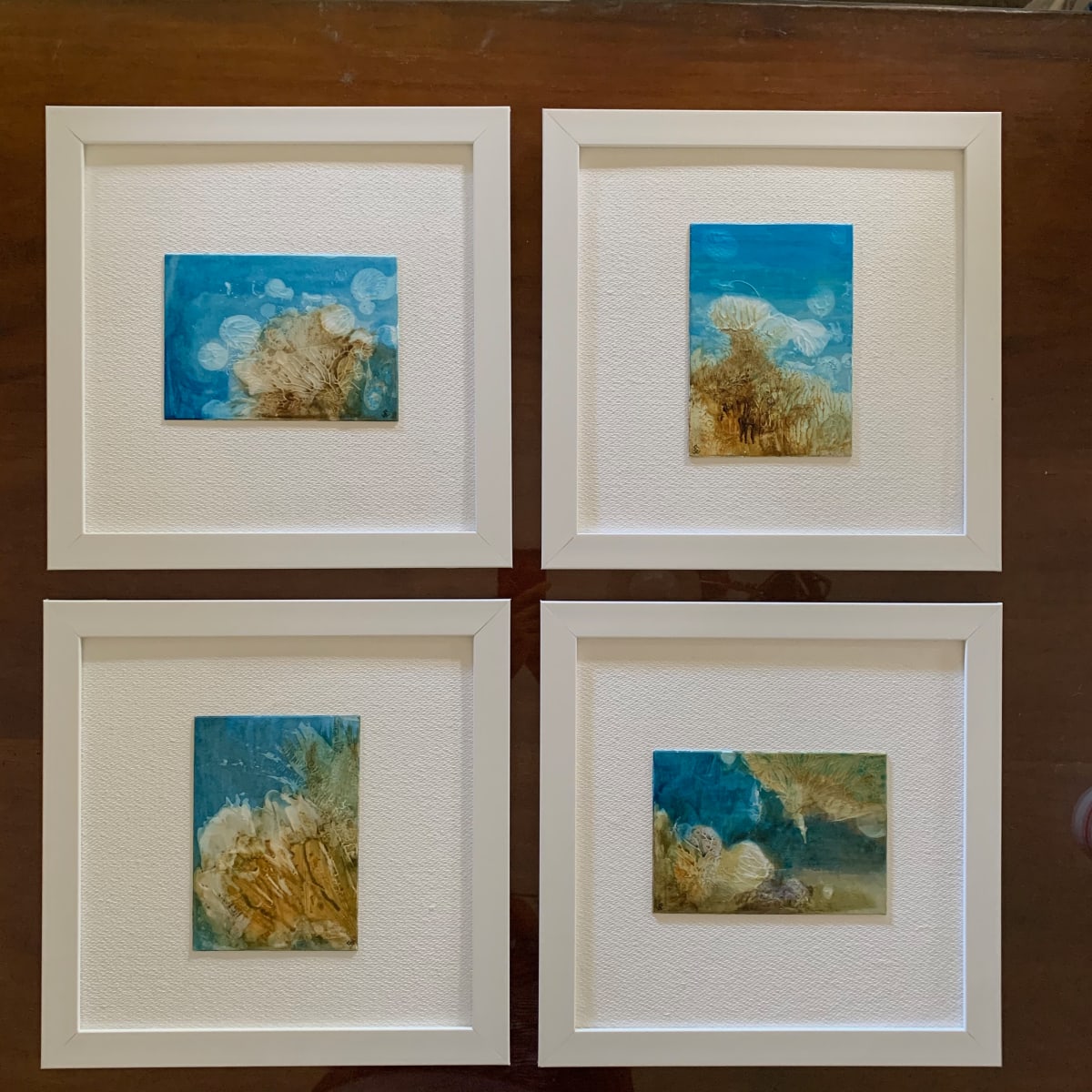 Mini Reef Abstracts series (set of 4) by Susan Clare 