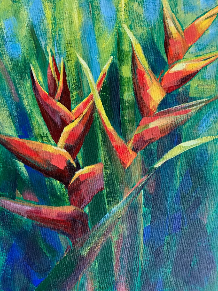 Two Heliconias by Susan Clare 