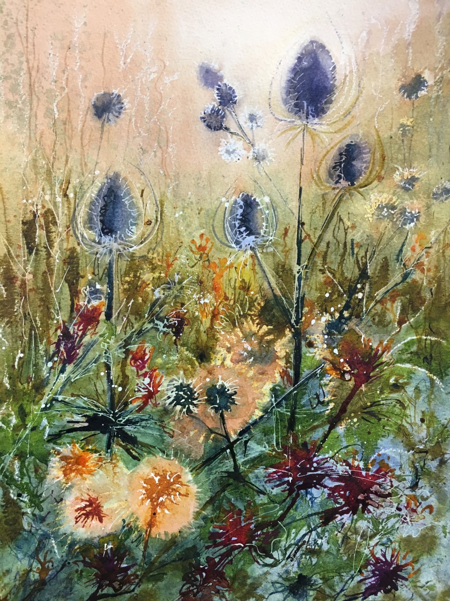 Seed Heads 3 (Teasels & Burs) by Susan Clare, Image 1.