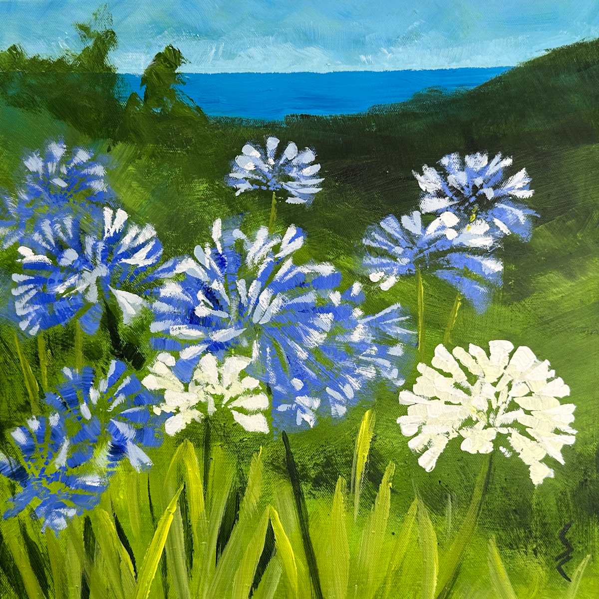 Agapanthus View 2 - square by Susan Clare, Image 1.