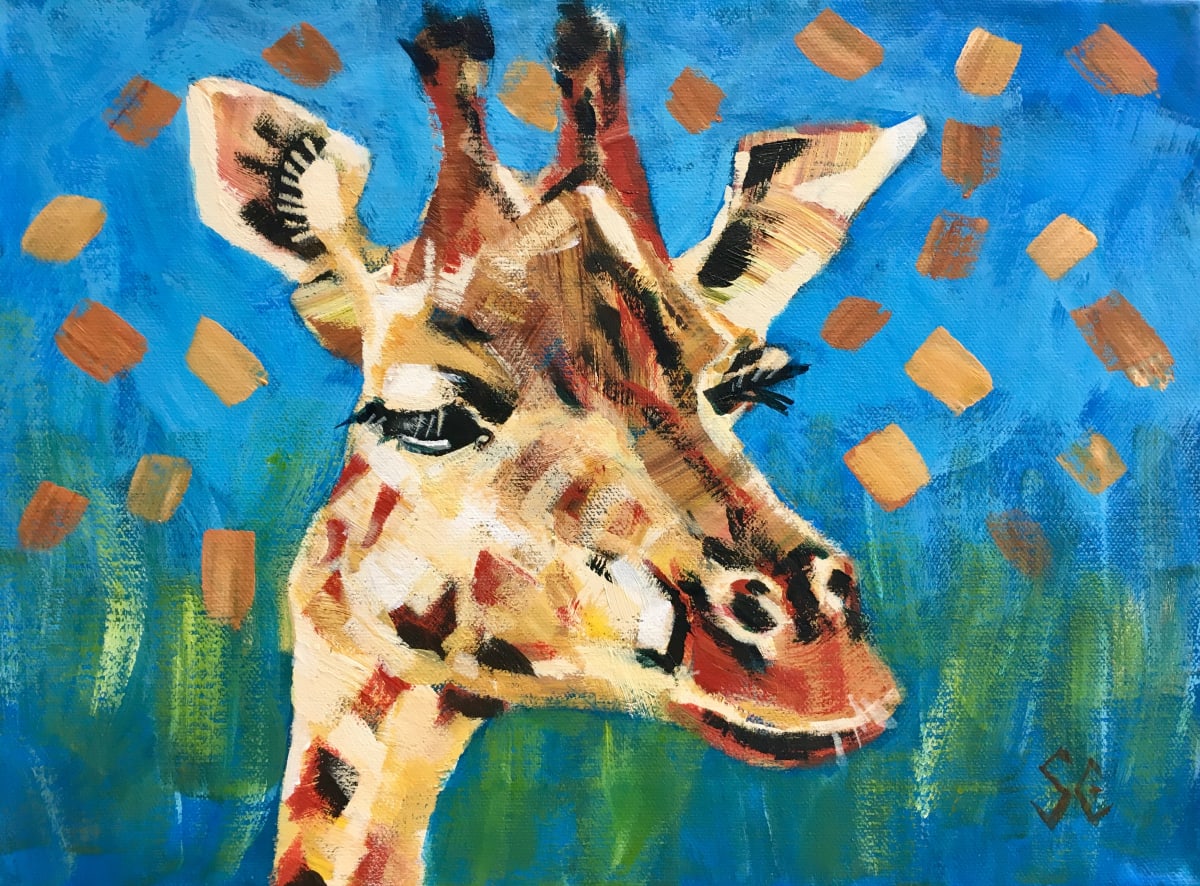 Geoffrey Giraffe  Image: Geoffrey Giraffe is a fun contemporary animal portrait with a lighthearted touch - would be great for a child's bedroom or playroom.