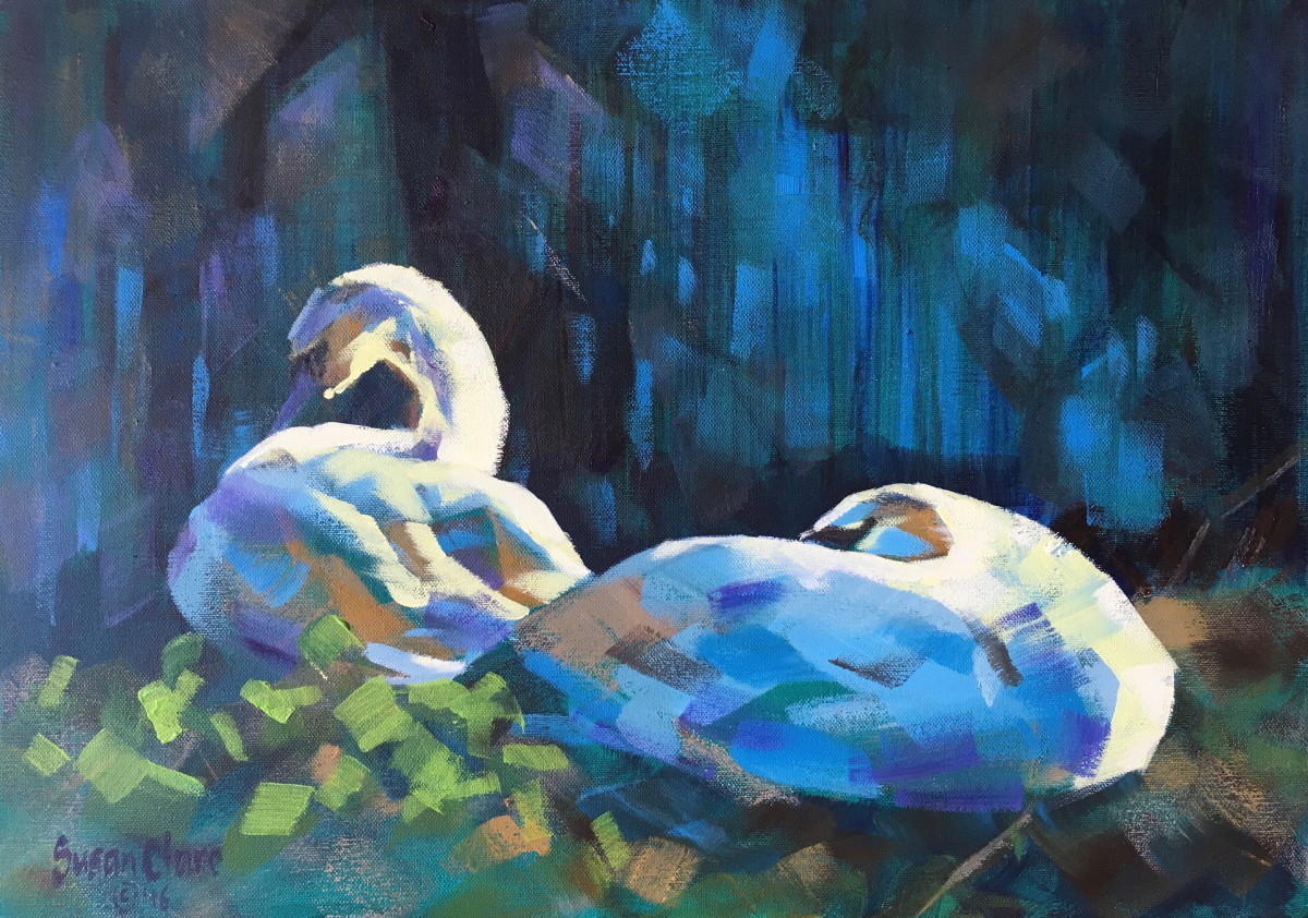 Pair of Swans by Susan Clare, Image 2.