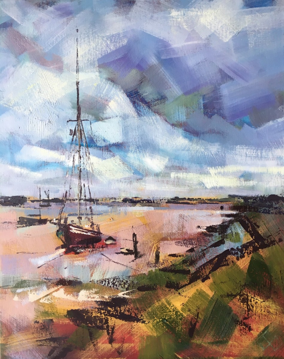Sailboat at Heybridge Basin by Susan Clare 