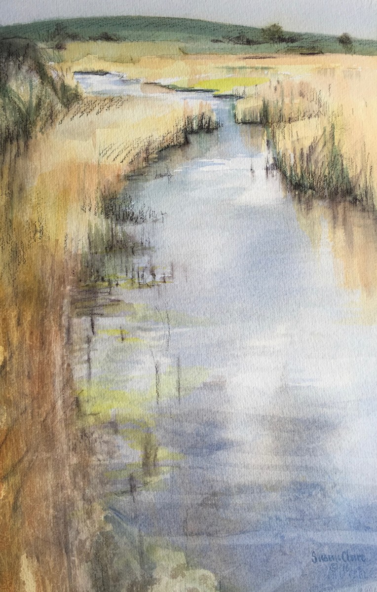 River in the Reeds I by Susan Clare 