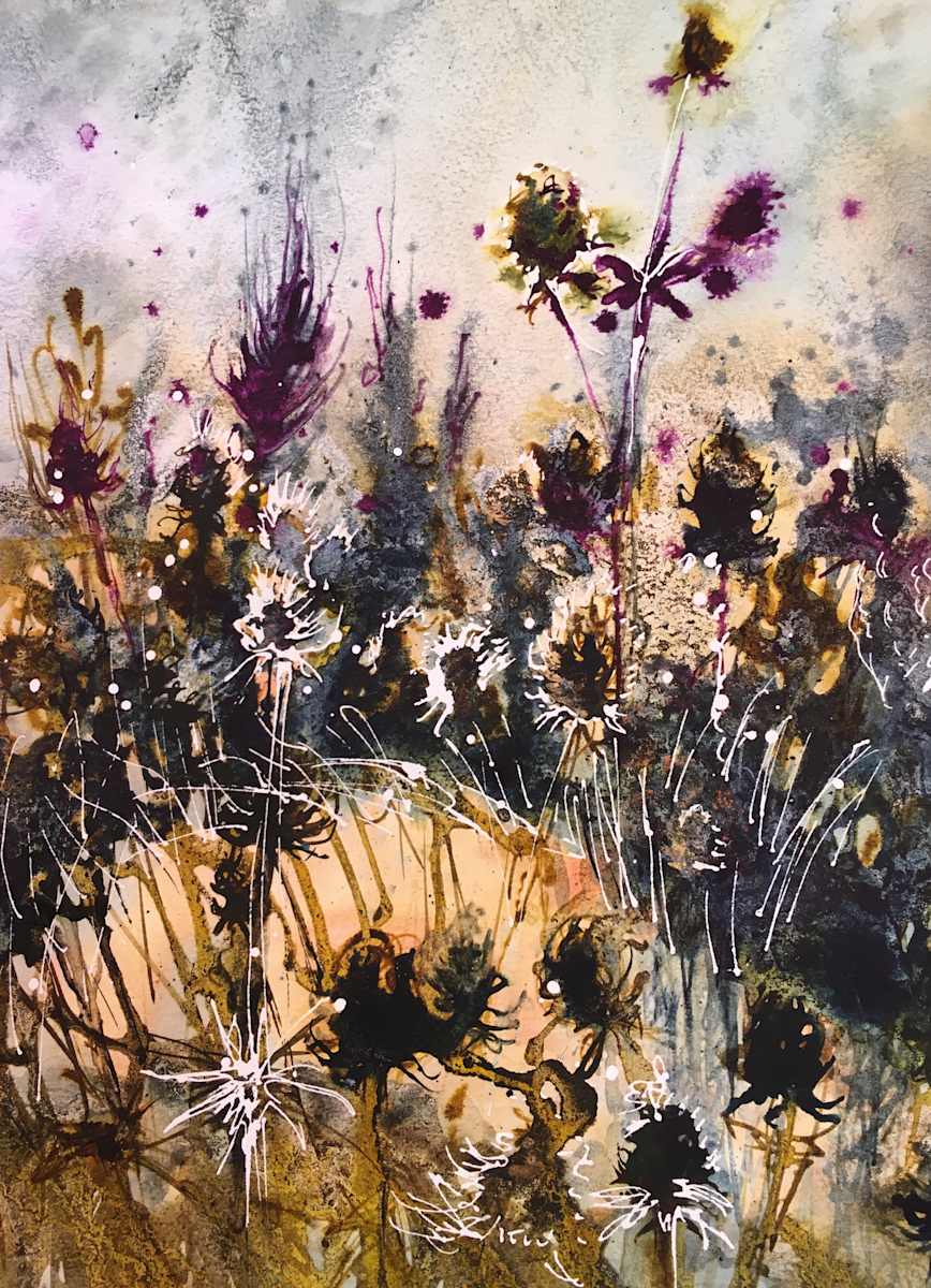 Seed Heads with Clover by Susan Clare, Image 1.