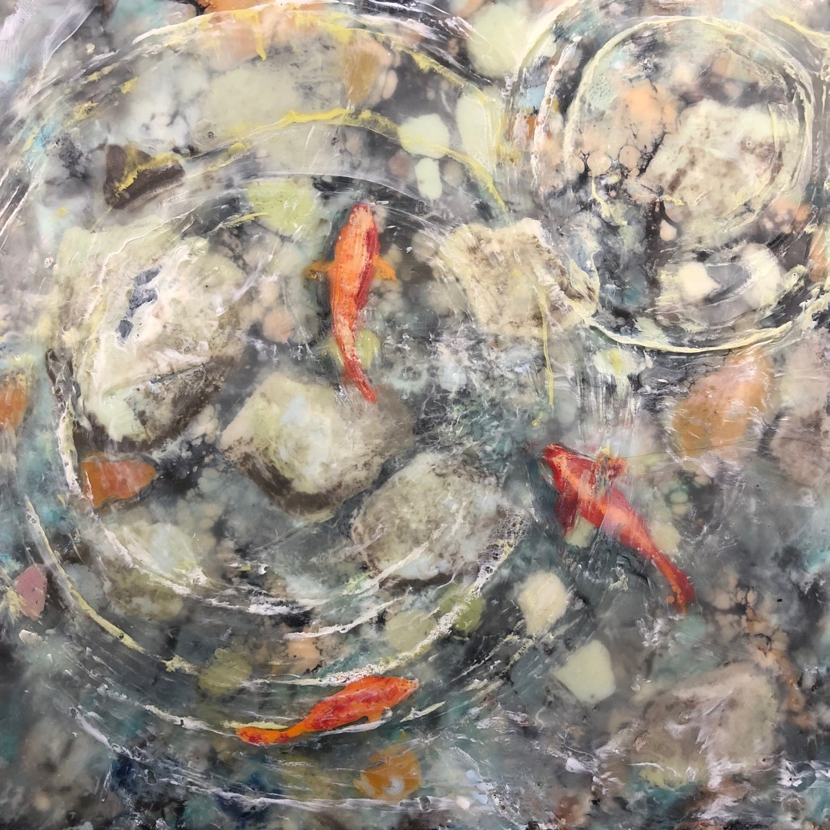 Circling Koi by Anne Stine 