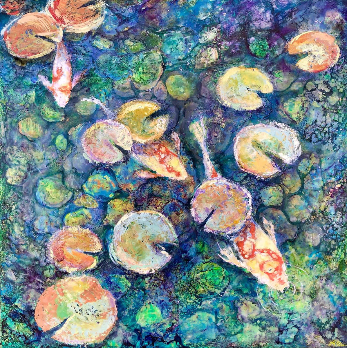 Playing Koi by Anne Stine 