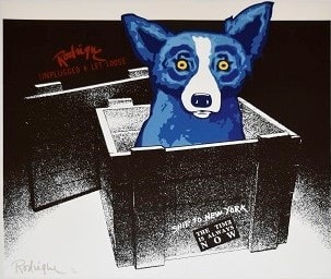 Blue Dog - Time Always is Now by George  Rodrigue 