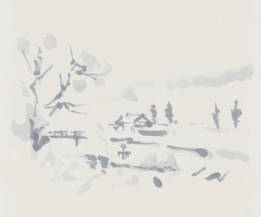 Marker Sketch for “A Bridge Crossing Tōjō River”, 2023 by Mika Horibuchi 