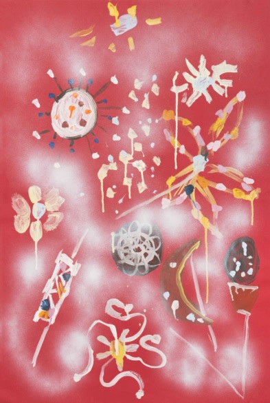 Untitled, 2004  (Red Flowers) by Katherine Bernhardt 