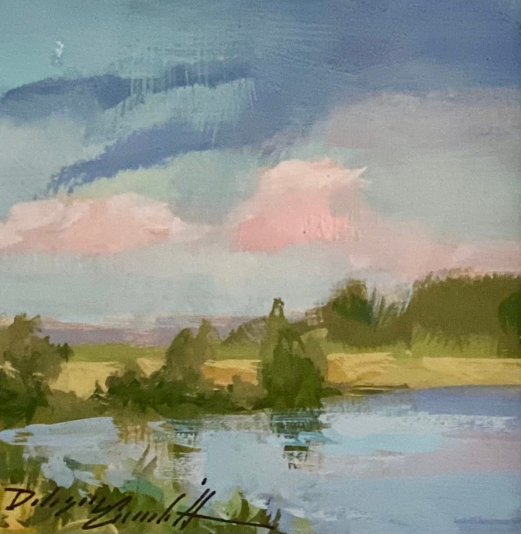 Blue and Pink Clouds by Katie Dobson Cundiff 