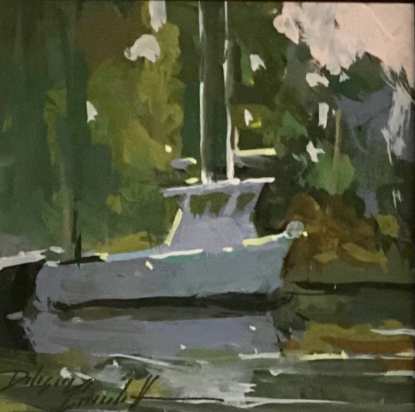 Boat in Shadow by Katie Dobson Cundiff 