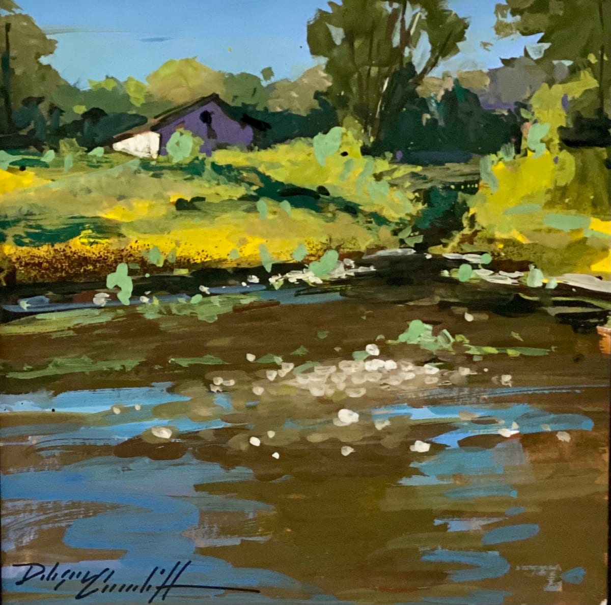 DobsonCundiff_CreeksideBarn_6x6_Gouache by Katie Dobson Cundiff 