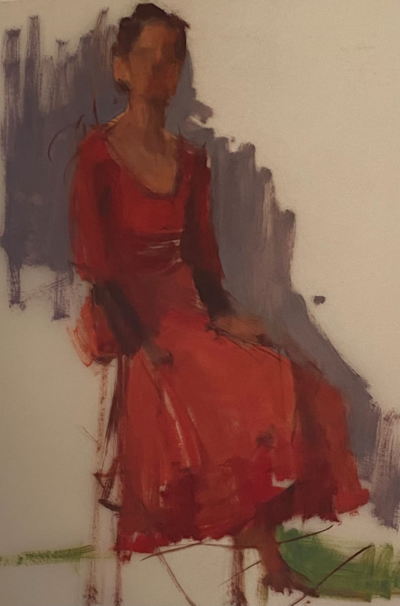 Figure in Red Dress by Katie Dobson Cundiff 
