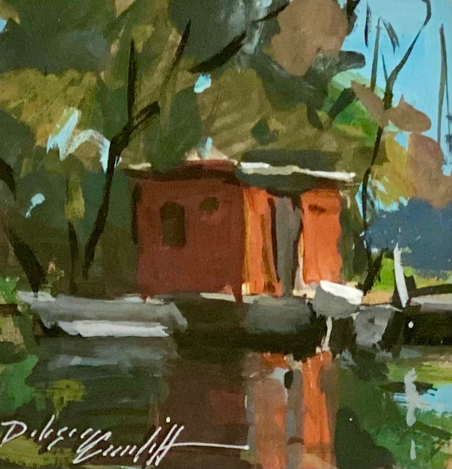 Red Houseboat by Katie Dobson Cundiff 