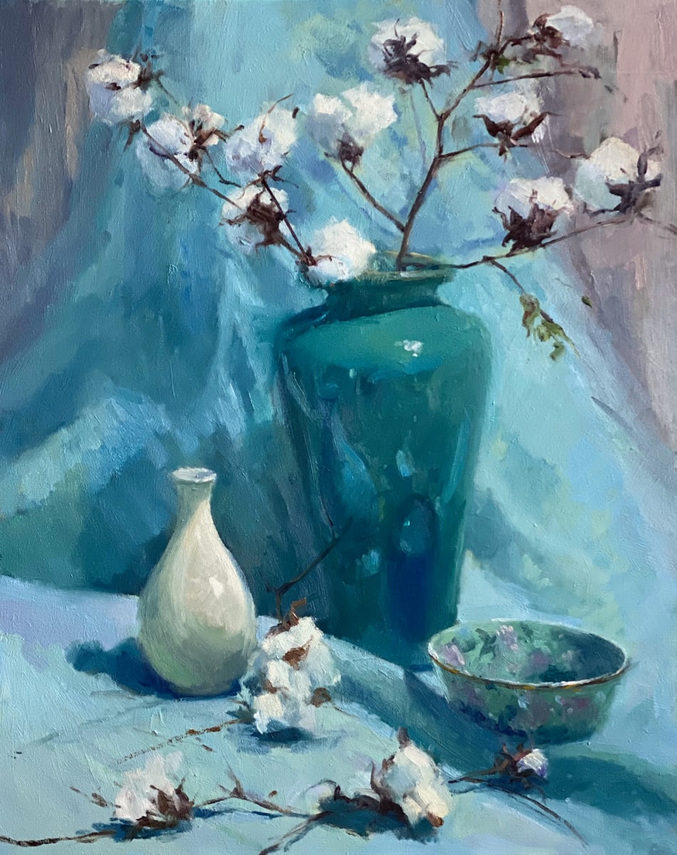 Still Life with Cotton by Katie Dobson Cundiff 