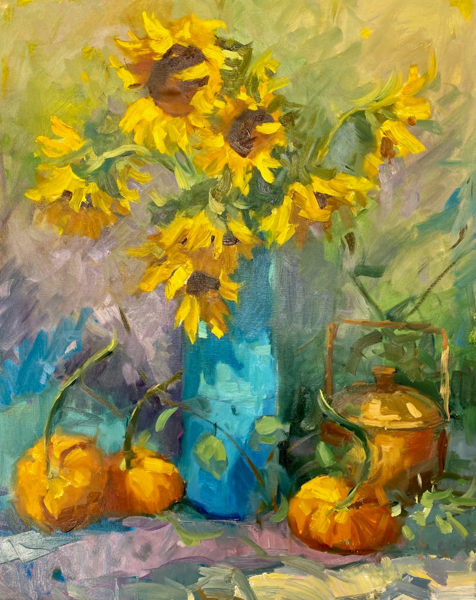 Sunflowers and Pumpkins by Katie Dobson Cundiff, Image 1.