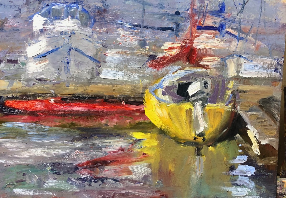 Morning Yellow Boat by Claudia Lima 