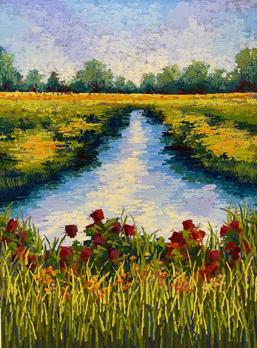 Country Canal of the Netherlands  Image: Original Painting "Country Canal of the Netherlands"