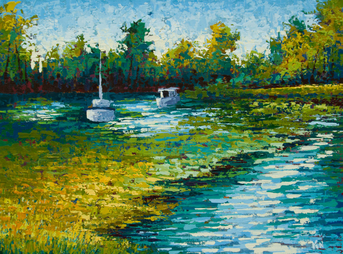 Boats on the River by Karin Neuvirth 