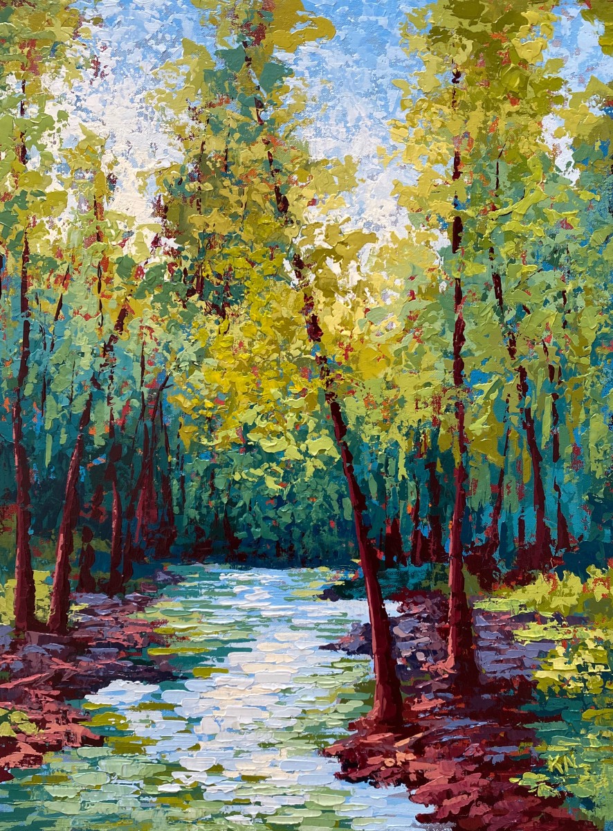 Brook in the Woods by Karin Neuvirth  Image: Original Painting "Brook in the Woods"
