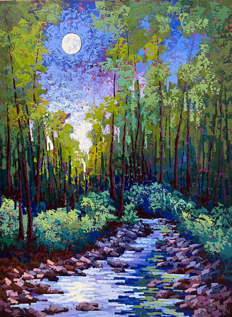 Moon over Goshen Creek by Karin Neuvirth 