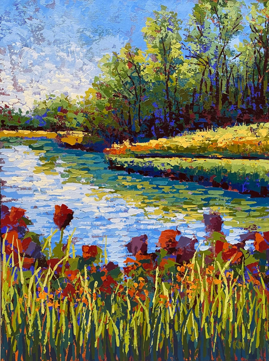 Canal Flowers  Image: Original Painting "Canal Flowers"