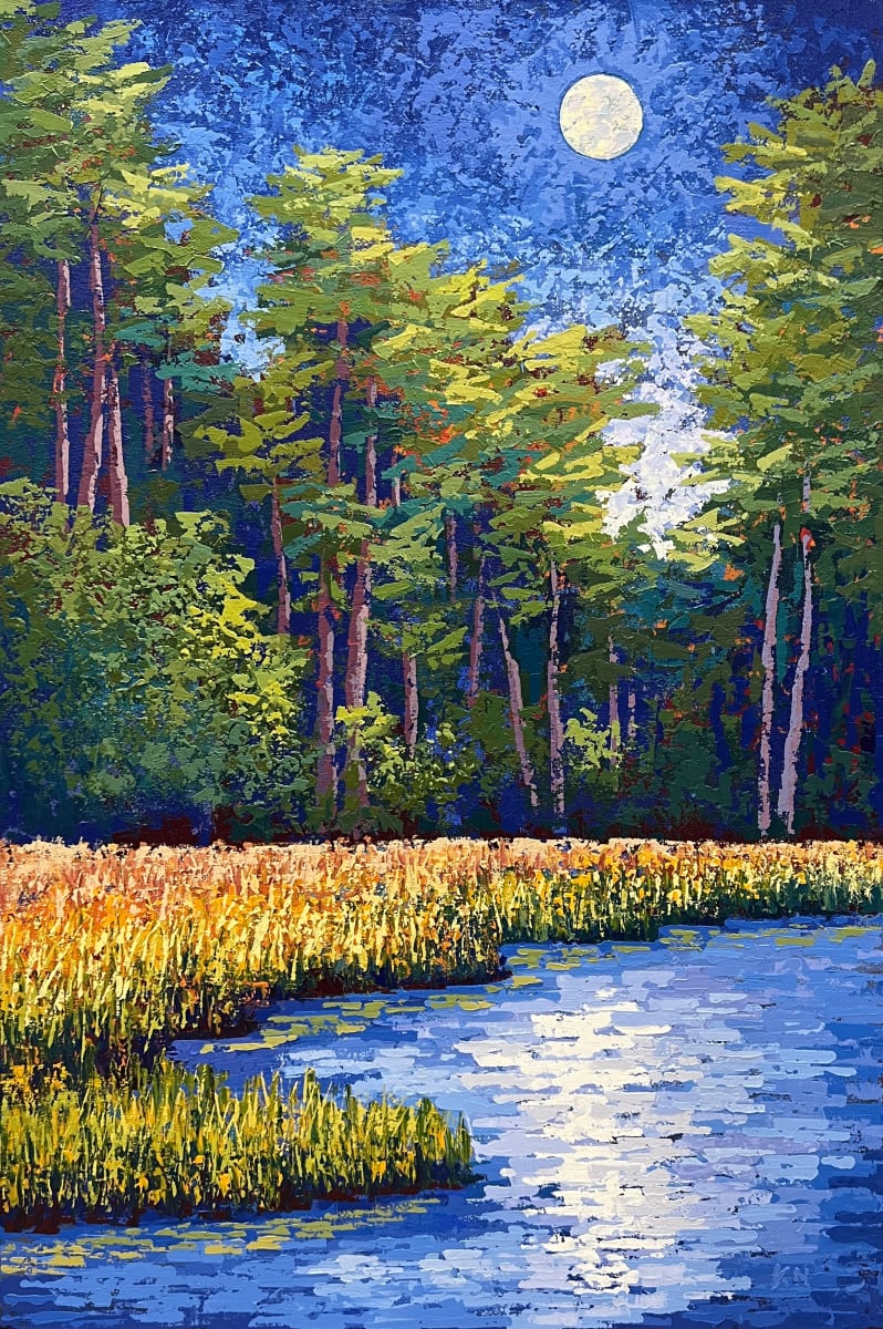 Moon over Crystal River by Karin Neuvirth 