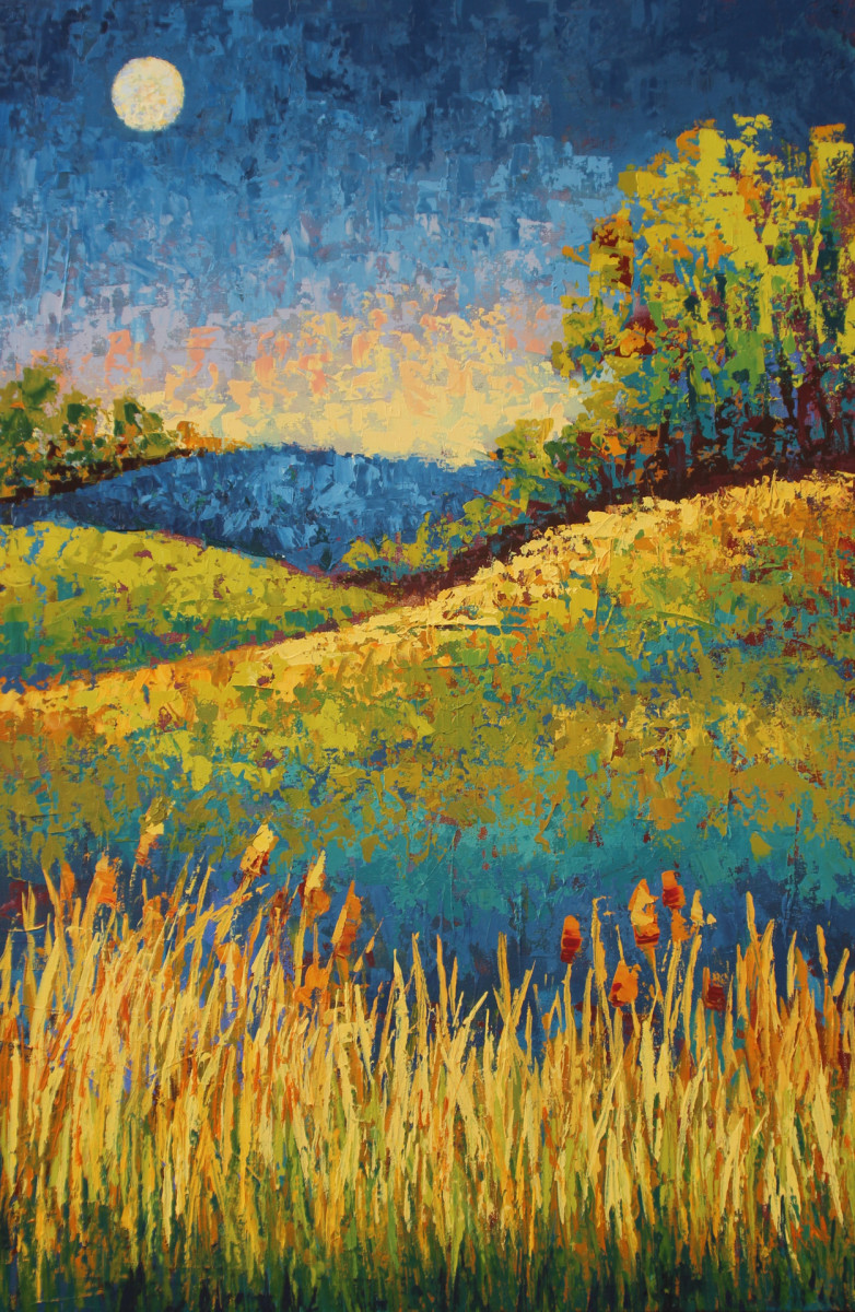 Moonlit Hillside by Karin Neuvirth 
