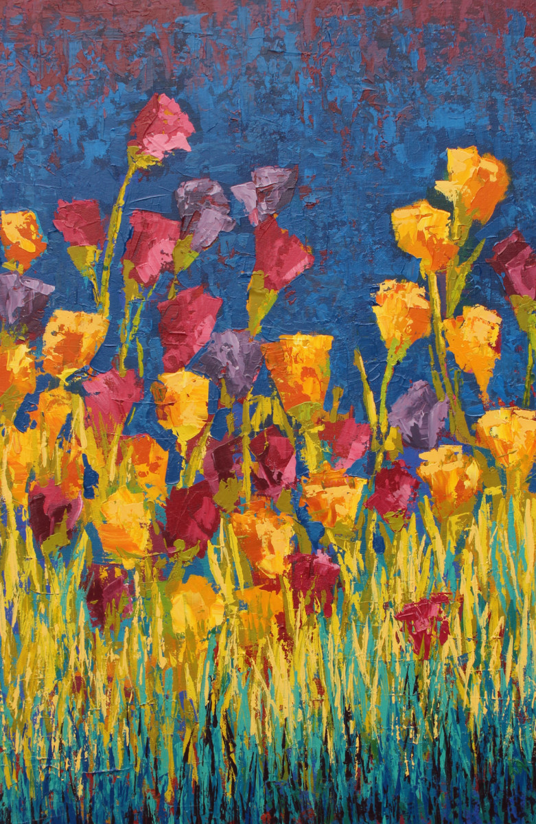 Midnight Garden by Karin Neuvirth  Image: Original Painting "Midnight Garden"