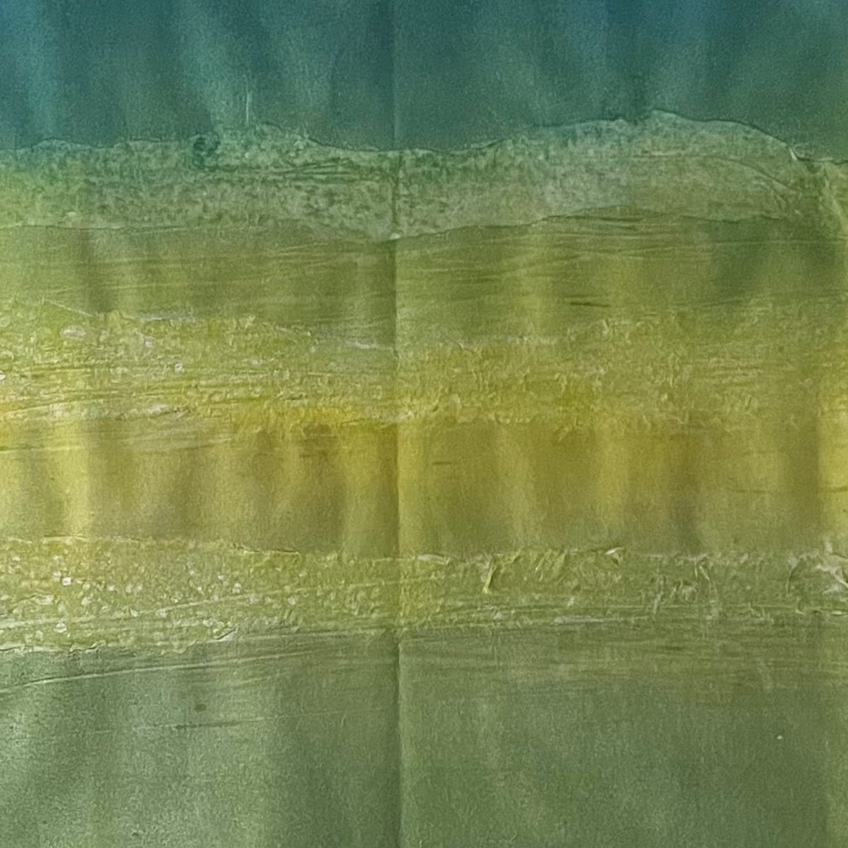 Abstract Green by Scott D.S. Young  Image: The same Monotype plate was used for the Santa Fe image, however, used yellow and green inks
Created using a pin press, Chine colle, Monotype Print