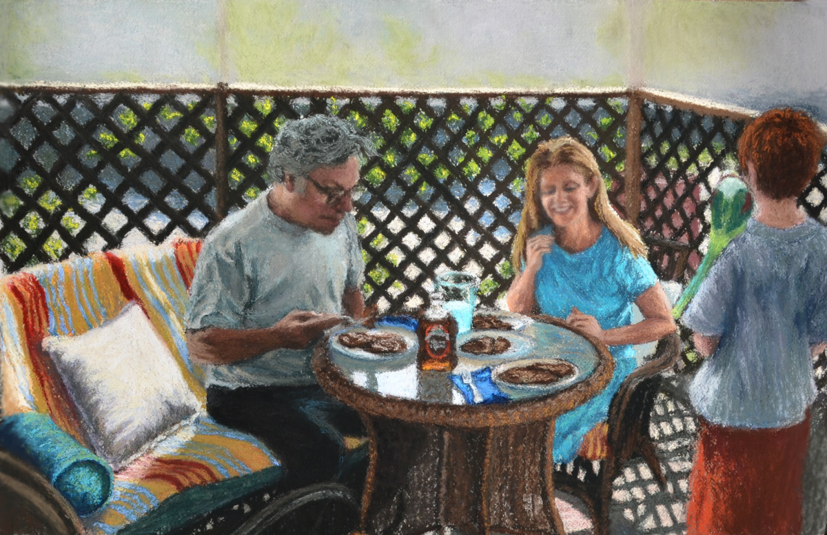 The Family at Breakfast, version 2-- Rikki's Wild Ride by Holly Masri 