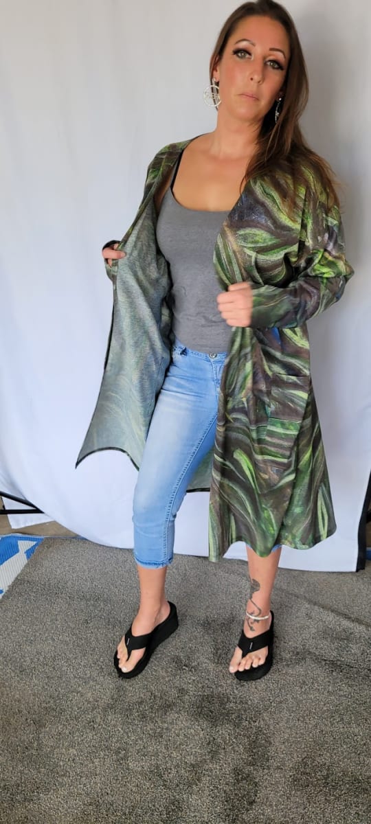 NIKKI DUSTER CARDIGAN - GREENHOUSE by Barbara J Zipperer 