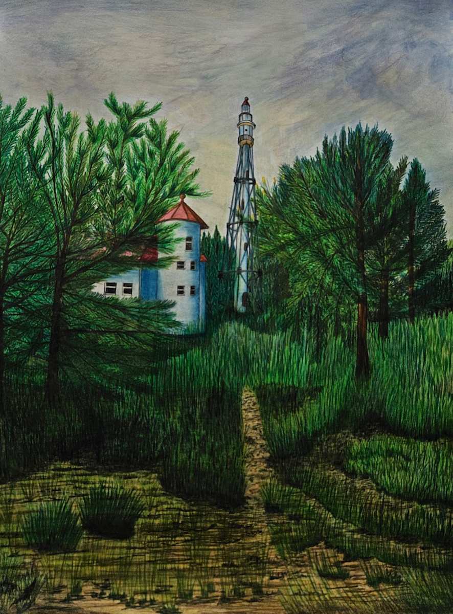 "Coastal Beacon: Lighthouse Surrounded by Nature" by Barbara J Zipperer, Image 1.