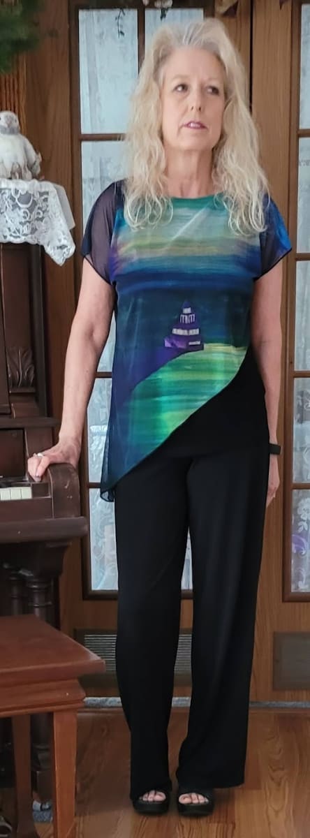 YOKO CAPE TUNIC - MANITOWOC  HARBOR by Barbara J Zipperer, Image 2.
