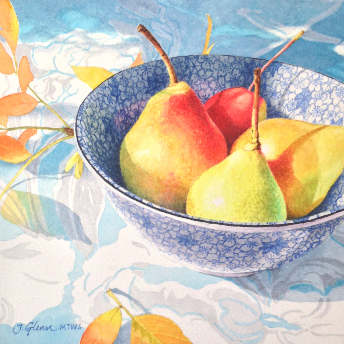 Pears in Bowl Study by Jessica Glenn 