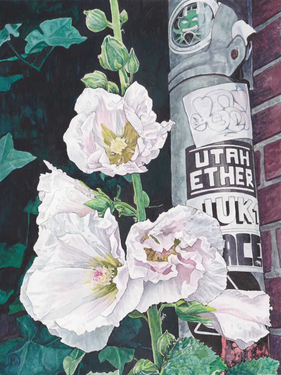 Amsterdam Hollyhocks #2 by Paige Wallis 