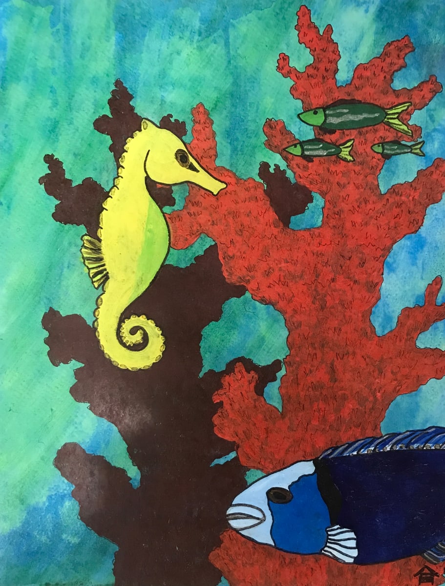 Community  Image: Community, 14”x 11”, mixed media on paper, Pat House