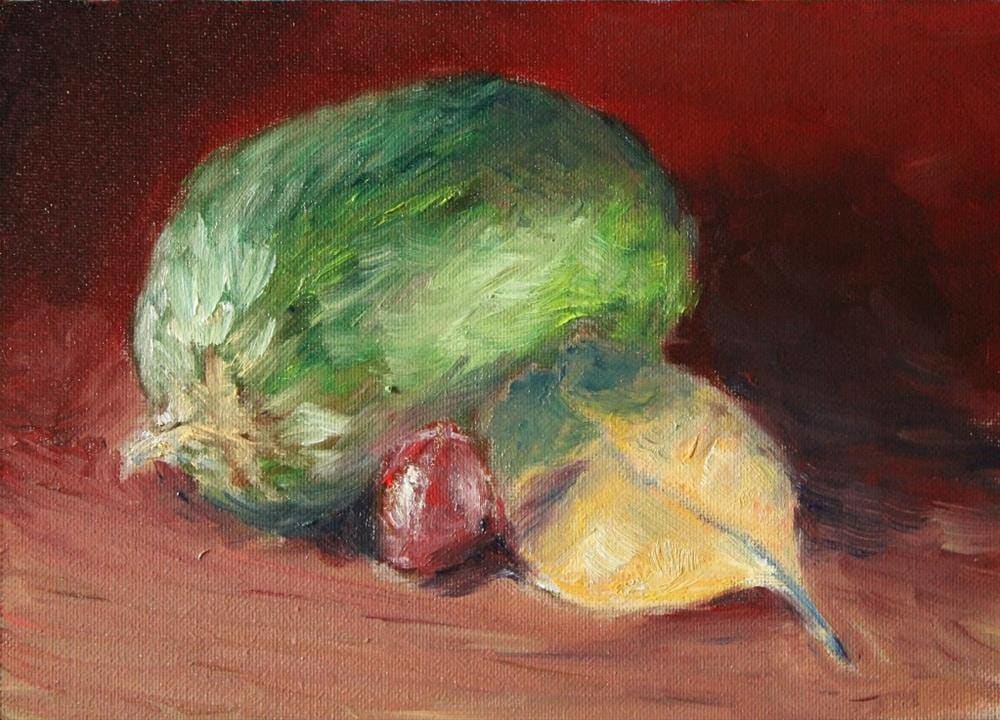 Green Pumpkin and Leave by Ari Constancio 