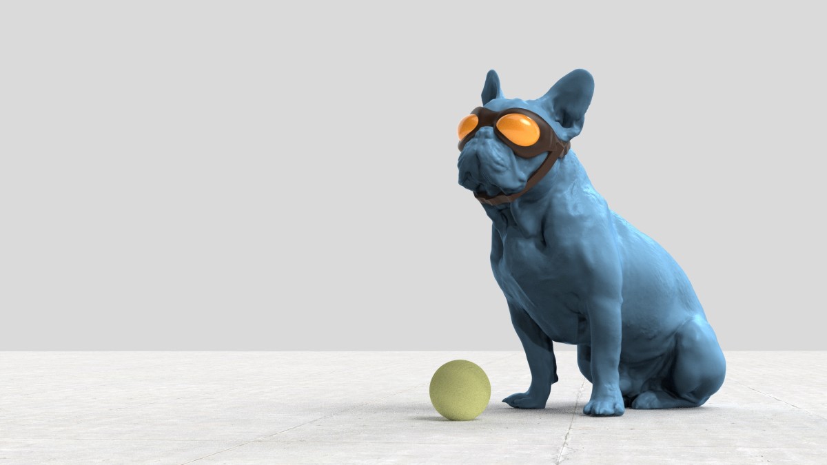 Blue Dog Yellow Ball by Richard Becker 